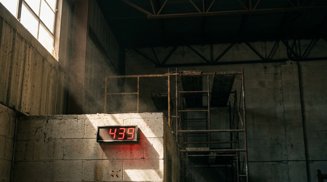 What does the 439-day countdown clock measure?